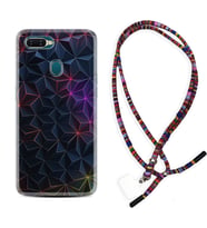 Oppo A5S A15 A16 A54 A55 A73 A74 Kılıf Boyun Asklı Rasta Silikon Renkli Prizmalar 1783