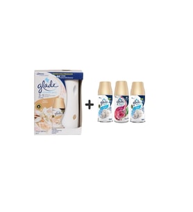 Glade Otomatik Sprey + Ipeksi Vanilya + Temiz Çarşaf Ferahlığı X Meyve & Çiçek Buketi X Temiz Çarşaf Ferahlığı = 3 X 269 Ml