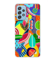 PrintiFy Samsung Galaxy A52 5G ile Uyumlu 1mm Slim Fit Retro Renkler 6 Baskılı Şeffaf  Kılıf