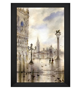Manzara Temalı Kanvas Tablo 80 x 110 cm Siyah Çerçeve