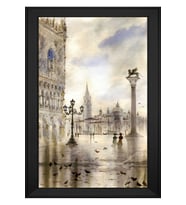 Manzara Temalı Kanvas Tablo 80 x 110 cm Siyah Çerçeve