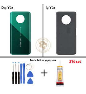 Infinix Note 7 Yeşil Uyumlu Arka Kapak + Yapıştırıcı ve Vida Seti Arka Cam Batarya Pil Kapağı