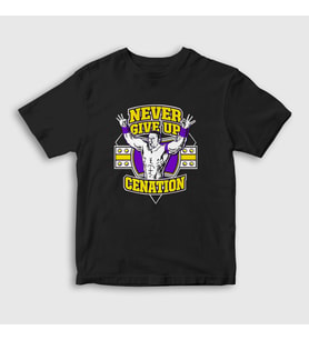 Presmono Unisex Çocuk Siyah Cenation Güreş Wwe John Cena T-Shirt 496372tt