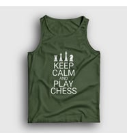 Presmono Unisex Haki Keep Calm And Play Chess Satranç Atlet 335727tt (Haki)