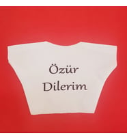 Özür Dilerim Yazılı Peluş Oyuncak Tişörtü