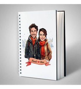 Sevgiliye Hediye Kişiye Özel Aralık Ayında Aşk Karikatürlü Defter