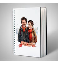 Sevgiliye Hediye Kişiye Özel Aralık Ayında Aşk Karikatürlü Defter