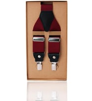 Bordo Renk Deri Bağlantılı Erkek Pantolon Askısı PAN53