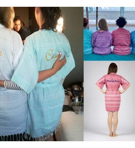Kişiye Özel Nakışlı Pamuklu Sabahlık – Renkli ve Hafif Bornoz – Hediye, Spa, Tatil ve Günlük Kullanım İçin Unisex Sabahlık