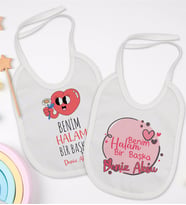 BK Kids Kişiye Özel Halam Bir Başka Tasarımlı 2’li Beyaz Mama Önlüğü-1