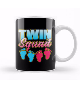Cute & Funny Twin Squad Twinning Baby Announcement Kupa Bardak Porselen