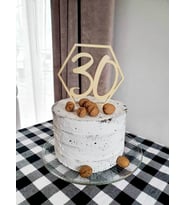 30 Yaş Ahşap  Pasta Süsü - Cake Topper