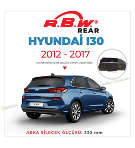 RBW Arka Silecek Hyundai i30 2012-2016 ile uyumlu (Siyah)