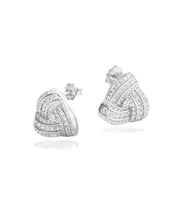 Diamond Business Üçgen Form Işıltılı Kadın Gümüş Küpe