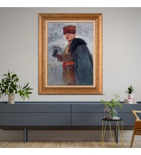 Altın Paspartulu Atatürk  Çerçeveli Tablo C262 (Gold)