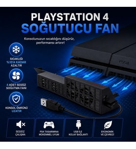 Trust GXT 233 Playstation 4 Soğutucu Fan PS 4 Siyah
