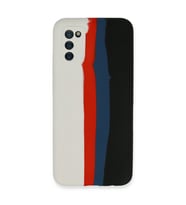 Samsung Galaxy A03s Kılıf Ebruli Lansman Silikon - Beyaz-siyah