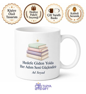 Sınava Hazırlanan Öğrenci İçin Özel Tasarım Seramik Baskılı Kupa Bardak Motivasyon Hediyesi