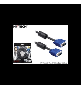 Hytech Hy-vga113, 15pin, İki Ucu Erkek, 3mt, Vga Kablosu