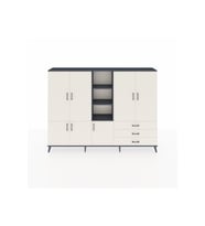Arges Dolap 11 Raflı 3 Çekmeceli 7 Kapaklı 220x30x163 Antrasit-Aytaşı