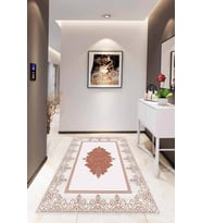 Tarçın Klasik Göbekli Kaymaz Tabanlı Dekoratif Halı MK71 - 100 x 160 cm