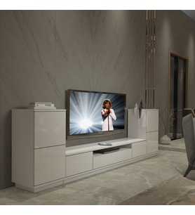 Decoraktiv Trendstyle On2S Slm Tv Ünitesi Tv Sehpası - Parlak Beyaz