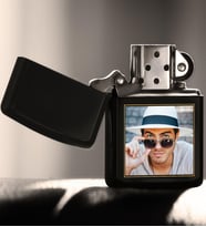 BK Gift Kişiye Özel Fotoğraflı Siyah Benzinli Metal Çakmak-1