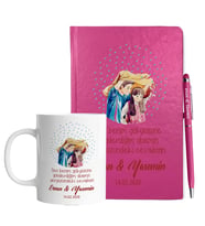 Sevgililer Gününe Özel Pembe Defter Kalem & Kupa Hediye Seti 28