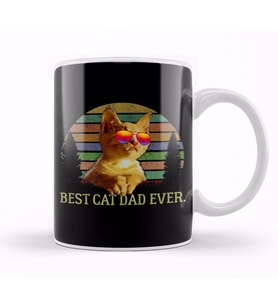 Best Cat Dad Ever Kedi Kupa Bardak Porselen