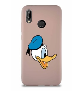 Huawei P20 Lite Soft Premier Kapak Donald Duck-F Tasarımlı Silikon Kılıf - Pudra (Şeffaf)