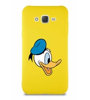 Samsung Galaxy J7 Core Soft Premier Kapak Donald Duck-F Tasarımlı Silikon Kılıf - Sarı (Şeffaf)
