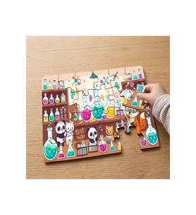 Rengarenk Laboratuvar Tasarımlı 24 Parça Ahşap Çocuk Puzzle