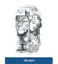 TBS-8631 ORTA BOY HAÇ KADIN VE ASLAN DESEN GEÇİCİ DÖVME-TATTO