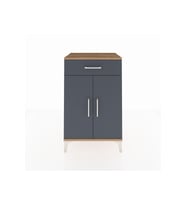Hyperion Komodin 2 Raflı Tek Çekmeceli 2 Kapaklı 60x44x96 Çam-Antrasit