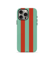 iPhone 15 Pro Vorian Çift Katmanlı MagSafe Kılıf Terracotta Mint Stripe