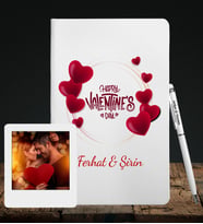 Sevgililer Gününe Özel Deri Beyaz Defter Kalem & Instagram Çerçeve Hediye Seti 19
