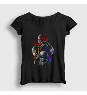 Presmono Kadın Siyah Poster V2 Teenage Mutant Ninja Turtles T-Shirt 326233tt