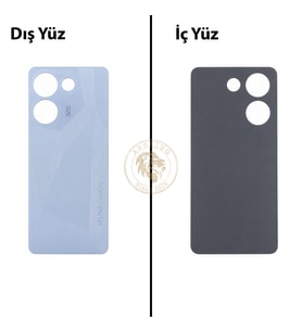 Tecno Camon 20 Pro Mavi Arka Kapak Arka Cam Batarya Kapağı Lazer Kesim Kapak Pil Kapağı Back Cover