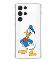 Samsung Galaxy S22 Ultra Uyumlu Köşe Korumalı Antişok  Kapak Donald Duck Tasarımlı Şeffaf  Kılıf