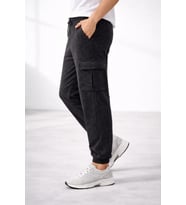 Erkek Jogger Eşofman Altı Regular Fit , Kargo Cepli, Lastikli Paça, Günlük Spor Pantolon - Füme