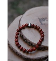 STONEAGE Jasper Doğal Taş Bay Bayan Unisex Bileklik (Altın / Dore)
