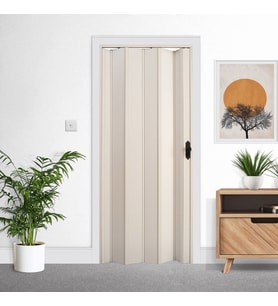 Faran Dekorasyon 87 x 230 Beyaz Renk Camsız Pvc Akordiyon Katlanır Kapı - FRNAKMODEL-113