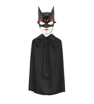 Nessiworld Batman Maskesi Cat Woman ve Batman Pelerini 90 cm Siyah Renk Set