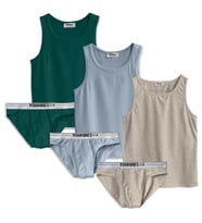 Yohannes Club, Erkek Çocuk, Pamuklu Slip&Atlet, Alt-Üst,  3 çift ve 4 çift seçenekli, çok renkli (Model 6)