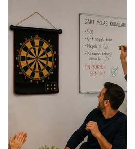 Aile Ve Arkadaş Oyunları İçin Manyetik Dart Tahtası 6 Ok Dahil