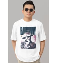Tasarım Bad Bunny Rapper Şarkıcı Baskılı Unisex Oversize Tişört
