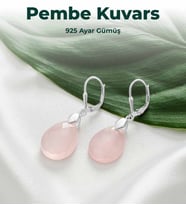 Luxtone Sertifikalı Pembe Kuvars 925 Ayar Gümüş Küpe Kadın Takı LX0630KP