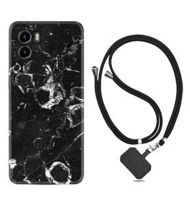 Vivo Y15S Y32 Y33S Y51 Y53S Kılıf Boyun Askılı Silikon Black Hole Marble 1387