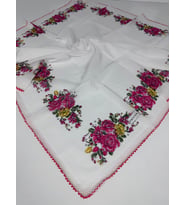 Oyalı Organik Pamuklu Yazma- 06083 (Beyaz-Pembe)