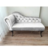 Dekoratif Bihter Koltuk Josefin Puf 130 cm Siyah Ayak (Beyaz)